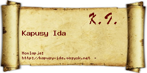 Kapusy Ida névjegykártya