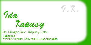 ida kapusy business card